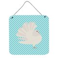 Jensendistributionservices Silver Fantail Pigeon Blue Check Wall or Door Hanging Prints; 6 x 6 in. MI225994